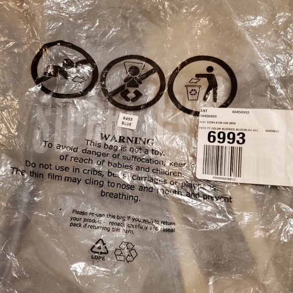 Anthropologie/Street Level Shauni Colorblocked blue tote - Picture 8 of 9